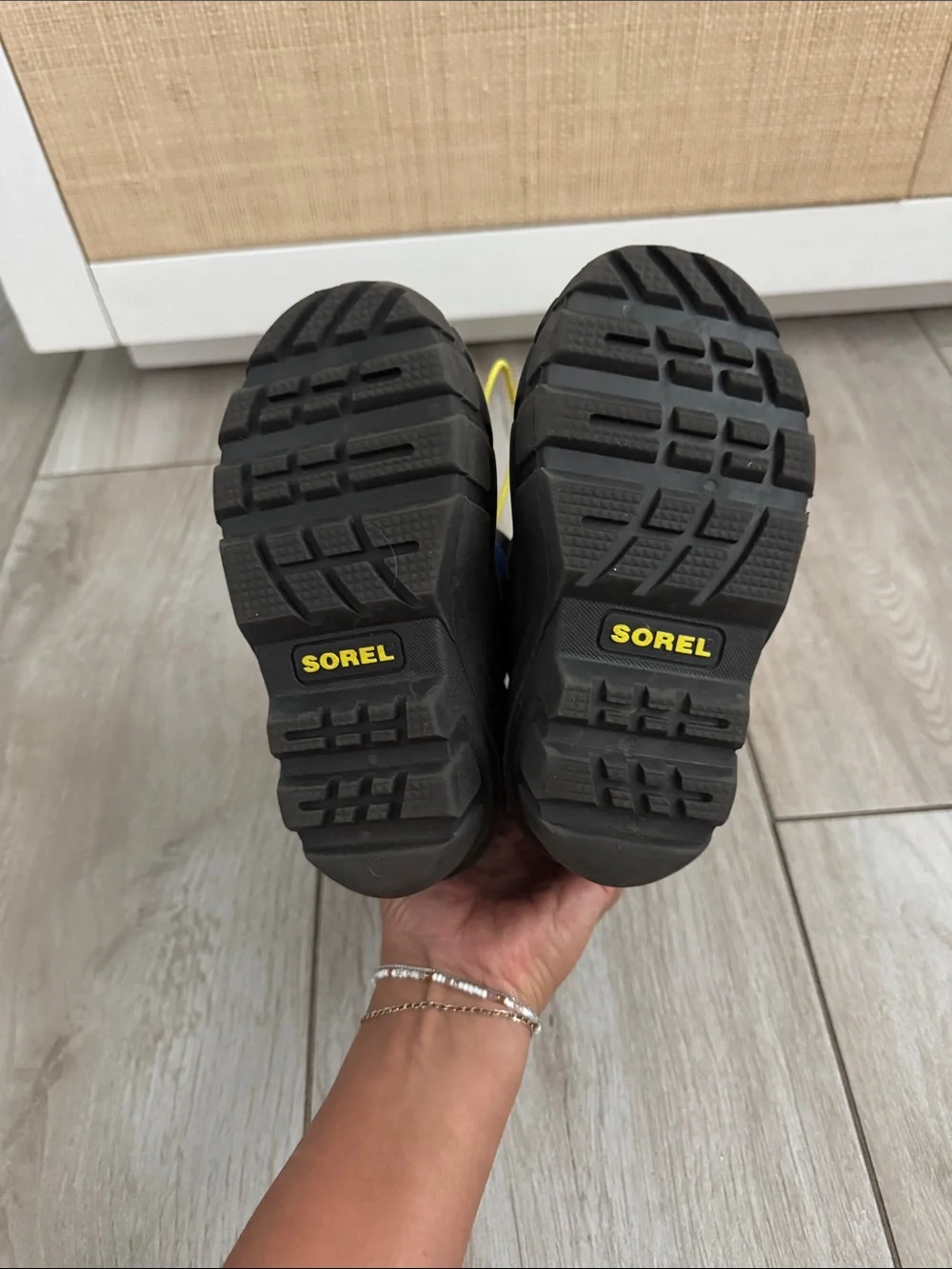 Sorel Kids Blue, Black & Yellow Winter Boots - size 10